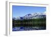 Mountain Reflecting in a Lake with Green Trees-null-Framed Photographic Print