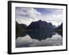 Mountain Reflecting in Fjord Waters, Norway-Michele Molinari-Framed Photographic Print