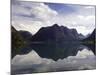 Mountain Reflecting in Fjord Waters, Norway-Michele Molinari-Mounted Photographic Print