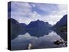 Mountain Reflecting in Fjord Waters, Norway-Michele Molinari-Stretched Canvas