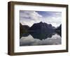 Mountain Reflecting in Fjord Waters, Norway-Michele Molinari-Framed Photographic Print