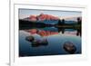 Mountain Reflection in Lake Minnewanka-JamesWheeler-Framed Photographic Print