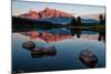 Mountain Reflection in Lake Minnewanka-JamesWheeler-Mounted Photographic Print