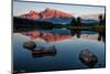Mountain Reflection in Lake Minnewanka-JamesWheeler-Mounted Photographic Print