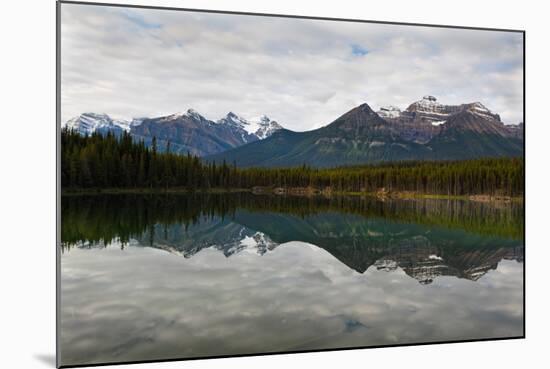 Mountain Reflections, Herbert Lake, Canada-George Oze-Mounted Photographic Print