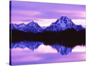Mountain Reflections on Lake, Grand Teton National Park, Wyoming, Usa-Dennis Flaherty-Stretched Canvas