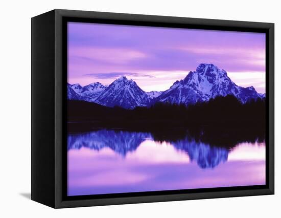 Mountain Reflections on Lake, Grand Teton National Park, Wyoming, Usa-Dennis Flaherty-Framed Stretched Canvas