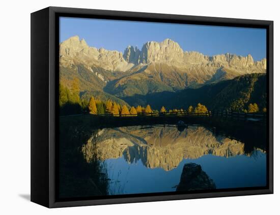 Mountain Reflections, Rosengartengrupp, Dolomites, Trentino-Alto Adige, Italy, Europe-Gavin Hellier-Framed Stretched Canvas