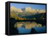 Mountain Reflections, Rosengartengrupp, Dolomites, Trentino-Alto Adige, Italy, Europe-Gavin Hellier-Framed Stretched Canvas