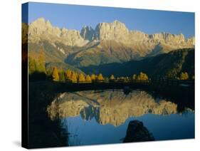 Mountain Reflections, Rosengartengrupp, Dolomites, Trentino-Alto Adige, Italy, Europe-Gavin Hellier-Stretched Canvas