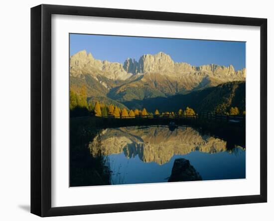 Mountain Reflections, Rosengartengrupp, Dolomites, Trentino-Alto Adige, Italy, Europe-Gavin Hellier-Framed Photographic Print