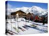 Mountain Restaurant Above Village of Solden in Tirol Alps, Tirol, Austria-Richard Nebesky-Stretched Canvas