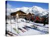 Mountain Restaurant Above Village of Solden in Tirol Alps, Tirol, Austria-Richard Nebesky-Stretched Canvas