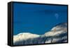 Mountain Ridge and Moon, Antarctic Peninsula-Paul Souders-Framed Stretched Canvas