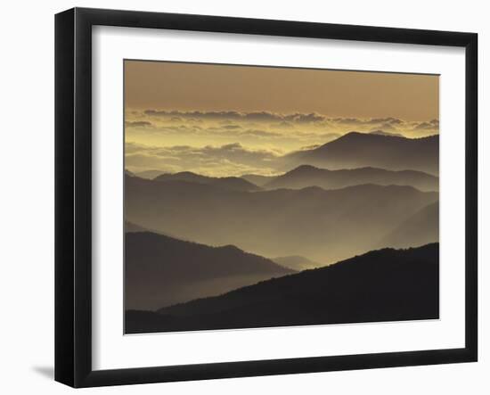 Mountain Ridges at Sunrise, Great Smoky Mountains National Park, Tennessee, USA-Adam Jones-Framed Photographic Print