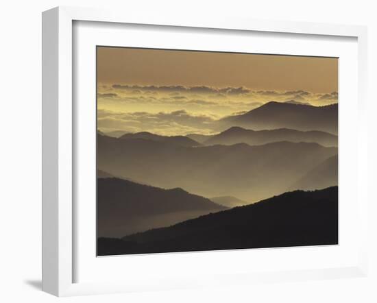 Mountain Ridges at Sunrise, Great Smoky Mountains National Park, Tennessee, USA-Adam Jones-Framed Photographic Print