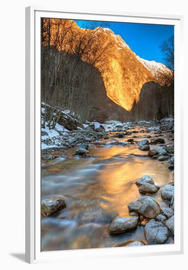 Mountain River in the Alps-null-Framed Premium Giclee Print