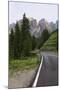 Mountain Road and the Sassolungo Mountains in the Dolomites Near Canazei-Martin Child-Mounted Photographic Print