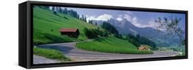 Mountain Road Jaunpass Switzerland-null-Framed Stretched Canvas