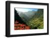 Mountain scenery and the village of Cruzinhas, Madeira Island, Portugal-null-Framed Art Print