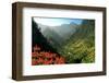 Mountain scenery and the village of Cruzinhas, Madeira Island, Portugal-null-Framed Art Print