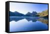 Mountain Scenery Dove Lake in Front of Massive-null-Framed Stretched Canvas