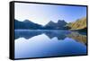 Mountain Scenery Dove Lake in Front of Massive-null-Framed Stretched Canvas