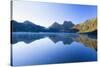 Mountain Scenery Dove Lake in Front of Massive-null-Stretched Canvas