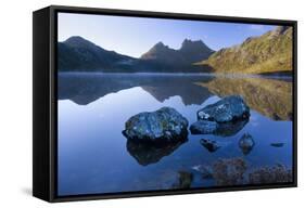 Mountain Scenery Dove Lake in Front of Massive-null-Framed Stretched Canvas