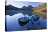 Mountain Scenery Dove Lake in Front of Massive-null-Stretched Canvas