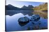 Mountain Scenery Dove Lake in Front of Massive-null-Stretched Canvas