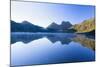 Mountain Scenery Dove Lake in Front of Massive-null-Mounted Photographic Print