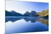 Mountain Scenery Dove Lake in Front of Massive-null-Mounted Photographic Print