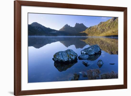 Mountain Scenery Dove Lake in Front of Massive-null-Framed Photographic Print