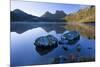 Mountain Scenery Dove Lake in Front of Massive-null-Mounted Photographic Print