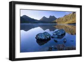 Mountain Scenery Dove Lake in Front of Massive-null-Framed Photographic Print