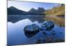 Mountain Scenery Dove Lake in Front of Massive-null-Mounted Photographic Print