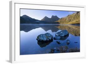 Mountain Scenery Dove Lake in Front of Massive-null-Framed Photographic Print