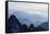 Mountain Silhouette, Aiguilles Rouges, Chamonix, Haute-Savoie, French Alps, France, Europe-Christian Kober-Framed Stretched Canvas