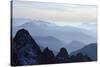 Mountain Silhouette, Aiguilles Rouges, Chamonix, Haute-Savoie, French Alps, France, Europe-Christian Kober-Stretched Canvas