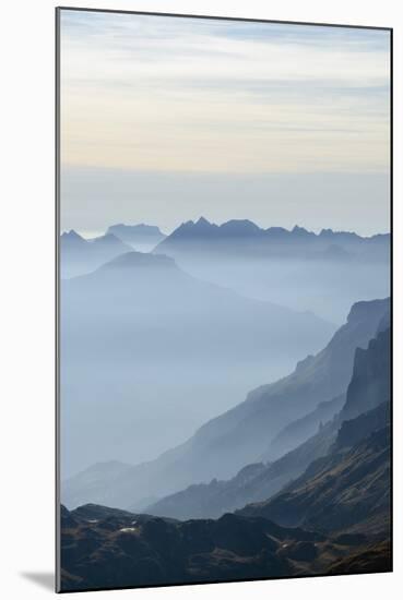 Mountain Silhouette, Chamonix, Haute-Savoie, French Alps, France, Europe-Christian Kober-Mounted Photographic Print