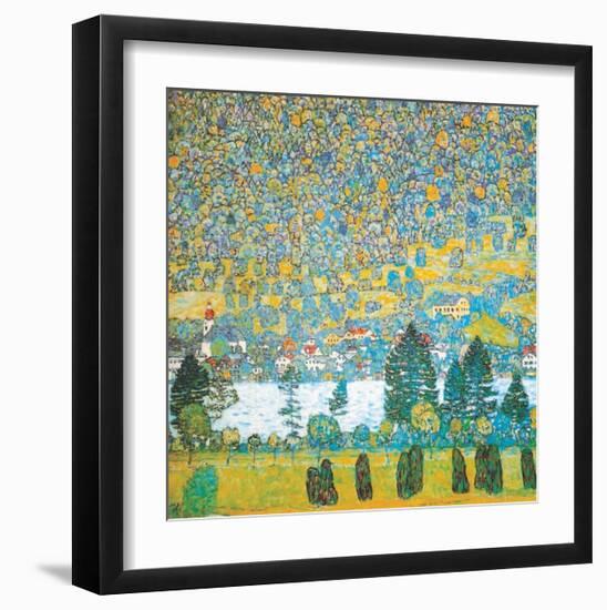 Mountain slope at Unterach-Gustav Klimt-Framed Art Print