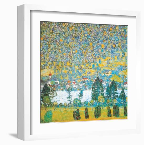 Mountain slope at Unterach-Gustav Klimt-Framed Art Print