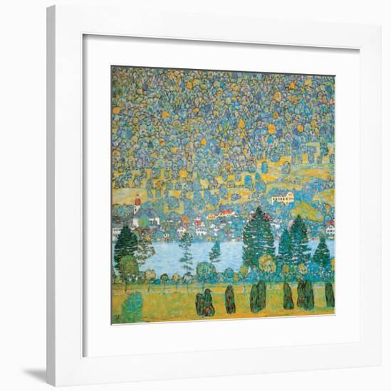 Mountain Slopes at Unterach-Gustav Klimt-Framed Art Print