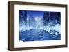 Mountain, stream and forest in winter, Banff National Park, Alberta, Canada-Panoramic Images-Framed Photographic Print