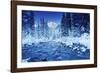 Mountain, stream and forest in winter, Banff National Park, Alberta, Canada-Panoramic Images-Framed Photographic Print