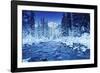 Mountain, stream and forest in winter, Banff National Park, Alberta, Canada-Panoramic Images-Framed Photographic Print