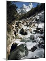 Mountain Stream and Peaks Beyond, Himalayas, Nepal-David Beatty-Mounted Photographic Print