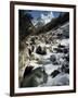 Mountain Stream and Peaks Beyond, Himalayas, Nepal-David Beatty-Framed Photographic Print