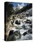 Mountain Stream and Peaks Beyond, Himalayas, Nepal-David Beatty-Stretched Canvas